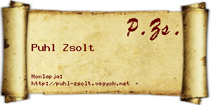 Puhl Zsolt névjegykártya